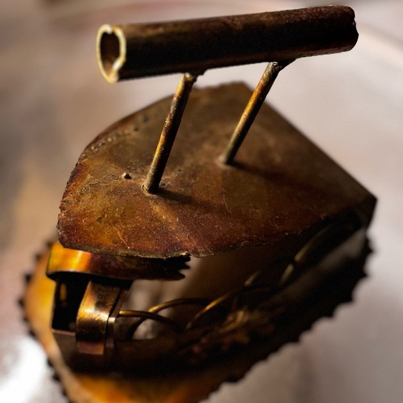 Vintage Steam Punk Copper Pressing Iron Sculpture - Picture 4 of 5